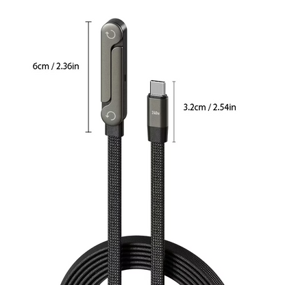 🔥OFERTA 1+1!🔥PowerStand™ – Cablu Fast Charge 240W cu Suport pentru Telefon (1.5m)