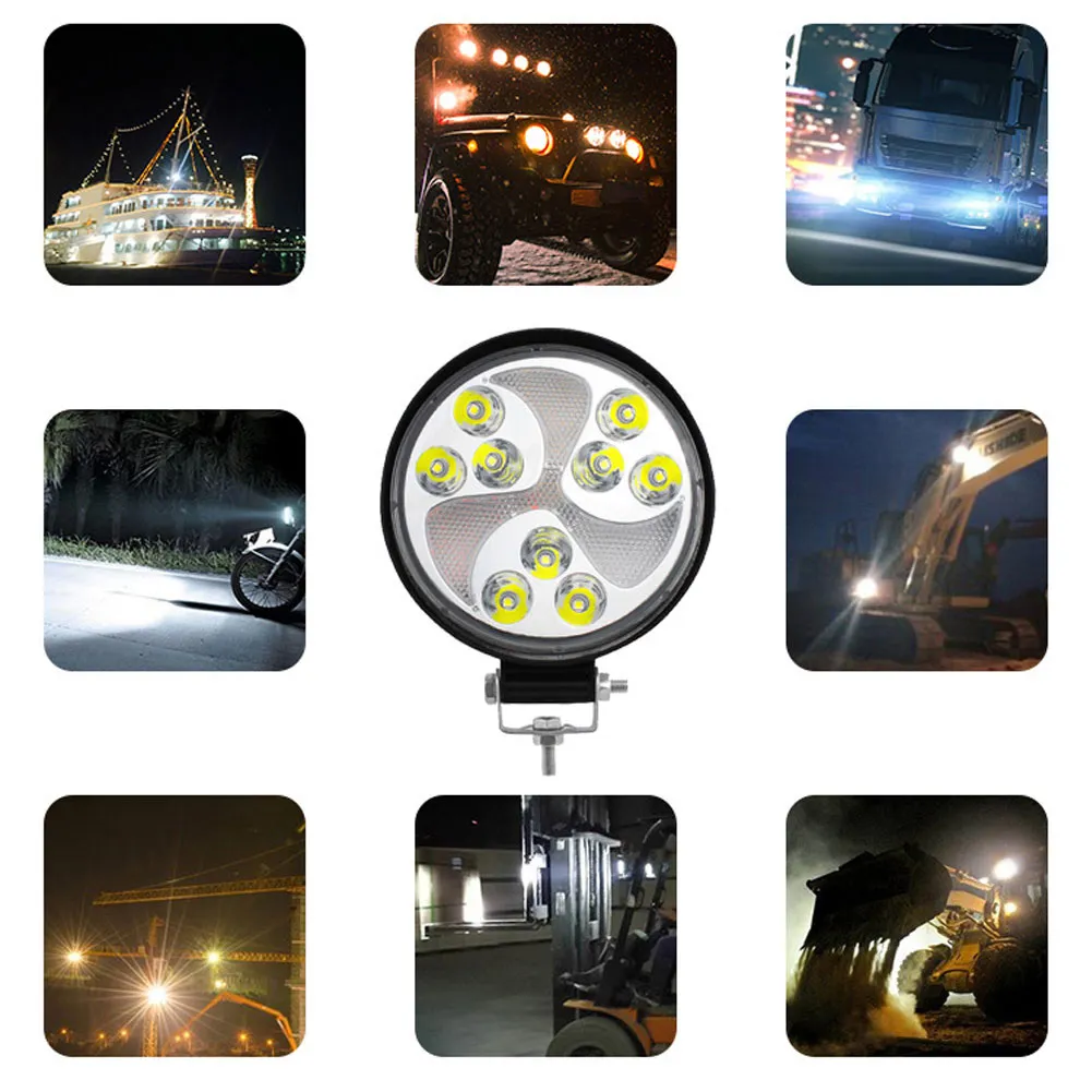 Voltaris™ - Proiector LED Rotund 9 Chipuri pentru Offroad si Utilaje (Set 2 Bucati)