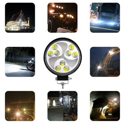 Voltaris™ - Proiector LED Rotund 9 Chipuri pentru Offroad si Utilaje (Set 2 Bucati)