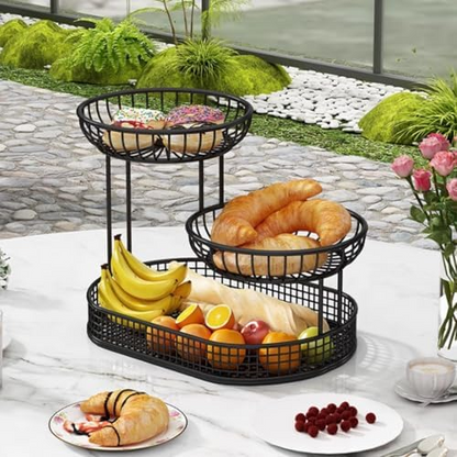 Trivera™ – Suport Etajat Metalic pentru Fructe si Legume