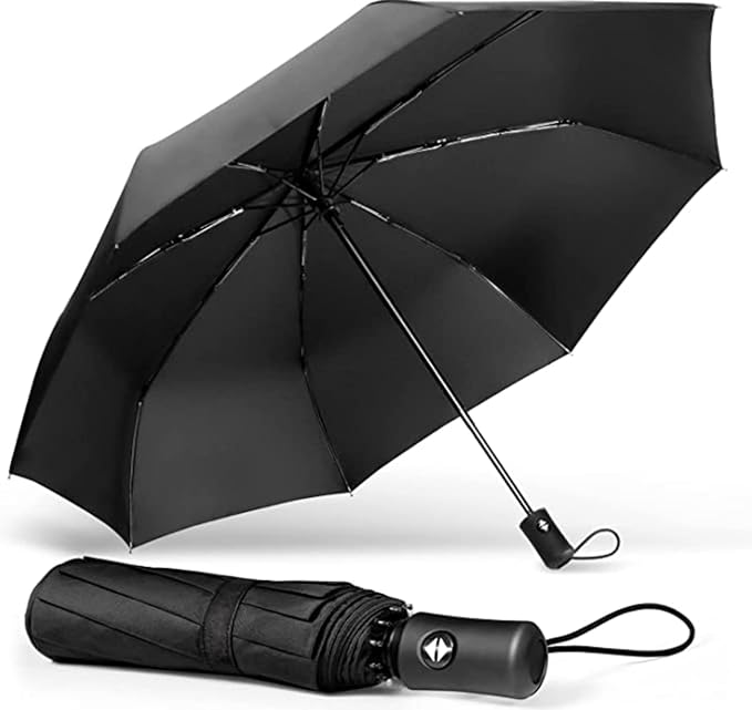 Umbrela compacta rezistenta la vant cu acoperire anti-UV