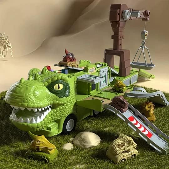 Set Camion Dinozaur cu Macara si Pista