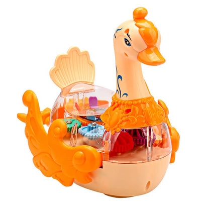 DreamSwan™ – Lebada electrica cu angrenaje vizibile, lumini 3D si muzica