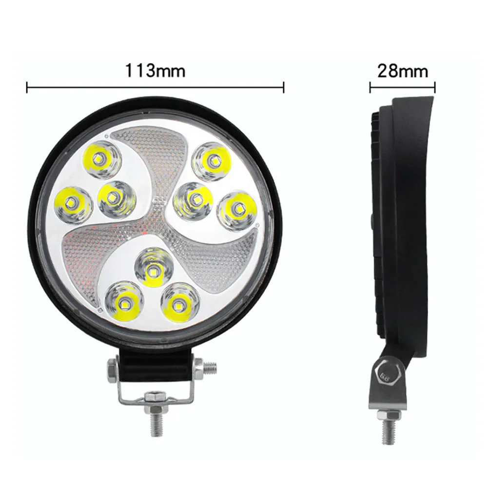 Voltaris™ - Proiector LED Rotund 9 Chipuri pentru Offroad si Utilaje (Set 2 Bucati)