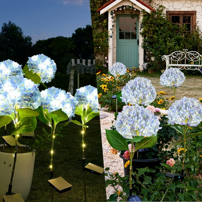 SolarBoom™ - Floare Decorativa cu Iluminare Solara (Model Hortensie cu LED)