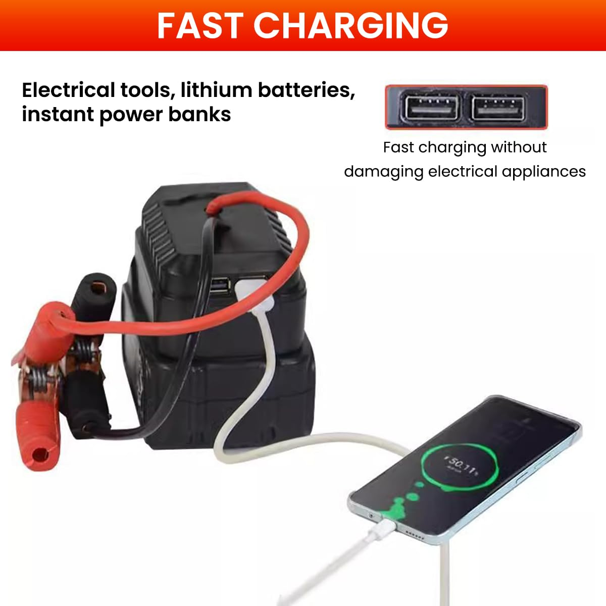 VoltDock™ - Adaptor Alimentare 12V cu Cleme pentru Baterii Makita