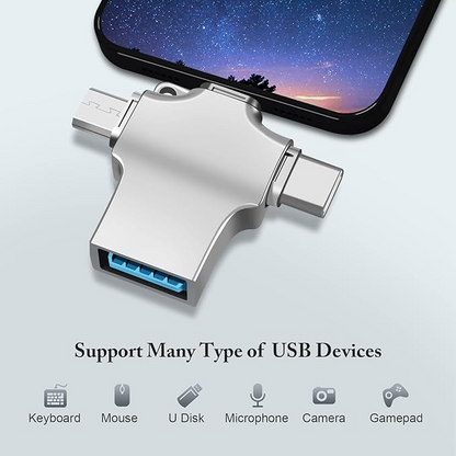 Adaptor OTG 3 în 1 USB 3.0, Adaptor Micro/USB C la USB, Compatibil cu telefonul mobil/tabletă