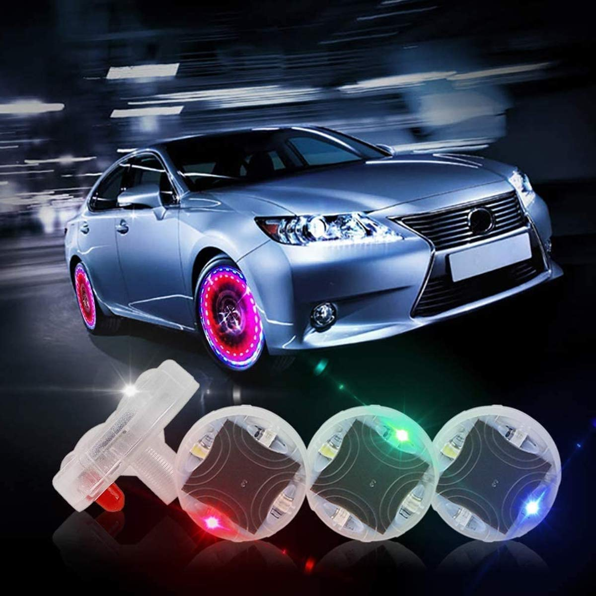GlowTire™ - Set 2x Lumini LED Solare pentru Valve Roti
