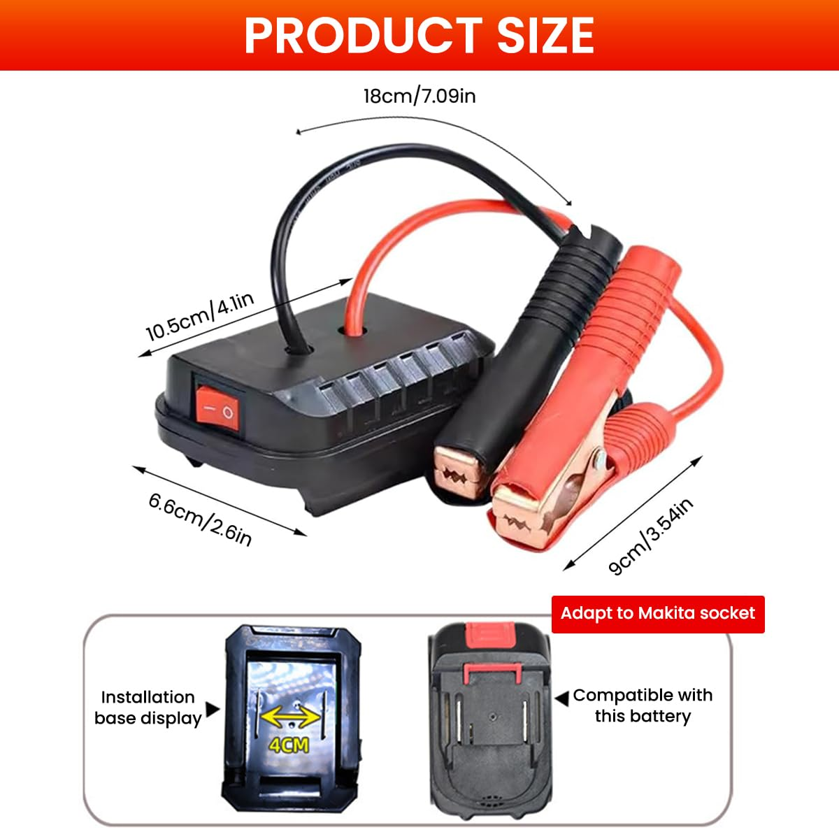VoltDock™ - Adaptor Alimentare 12V cu Cleme pentru Baterii Makita