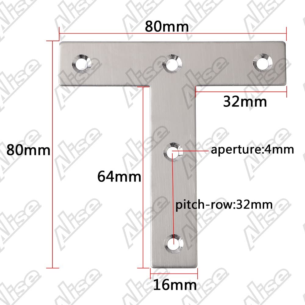 Placi de Reparare din Otel Inoxidabil in forma de T (80x80mm) Set 12 Bucati