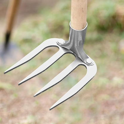 🔥OFERTA 1+1🔥Rootix™ - Furca Metalica pentru Sapat si Afanat Solul – 4 Colti Robusti