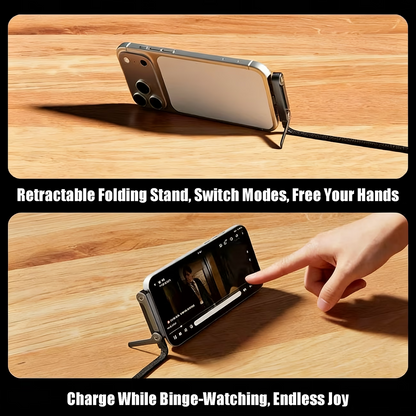 🔥OFERTA 1+1!🔥PowerStand™ – Cablu Fast Charge 240W cu Suport pentru Telefon (1.5m)