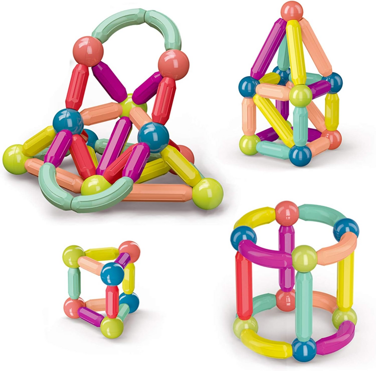 MagStix™ – Set de Blocuri Magnetice de Constructie pentru Copii (64 piese)