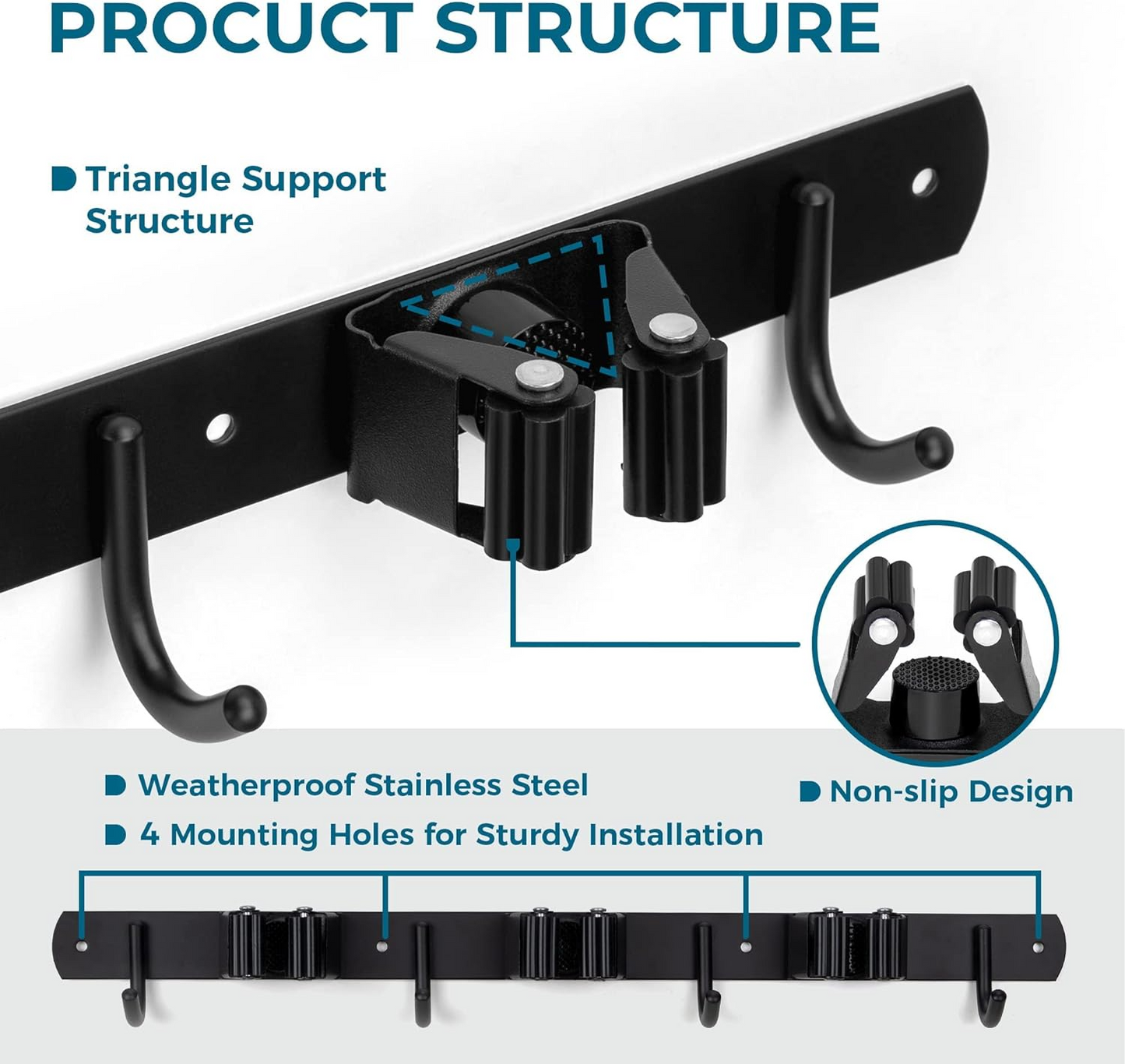 🔥Oferta 1+1🔥 Organizator de perete cu 3 Suporturi si 4 Carlige