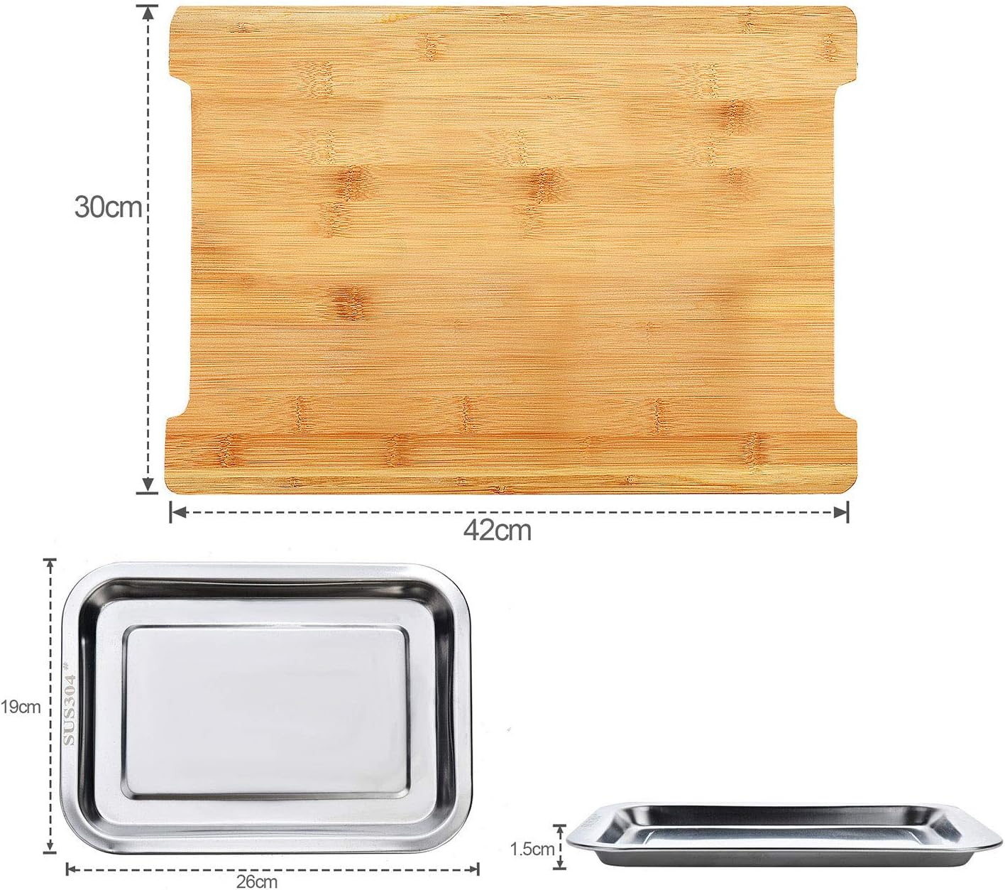 PrepBoard Duo™ – Tocator din bambus cu tavite laterale pentru colectare