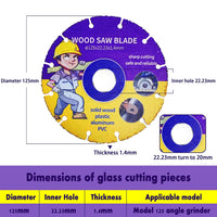 Thumbnail for Discul de taiere Kizaten, disc de lemn 125cm este potrivit pentru polizoare unghiulare