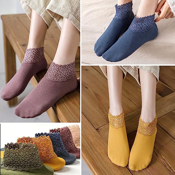 Sosete cu Dantela pentru Femei ⭐Oferta 5+5 Perechi!⭐