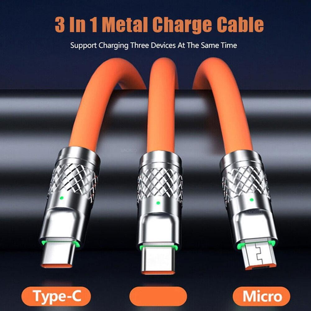 🔥OFERTA 1+1🔥ChargePro™ – Cablu multifunctional 3-in-1 cu LED, 2