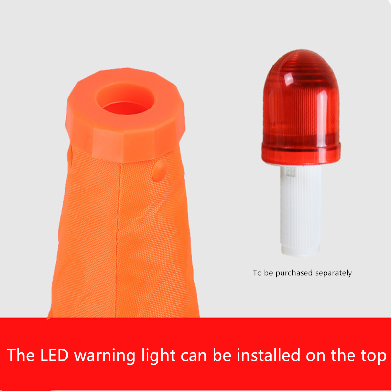 Con de siguranță pliabil reflectorizant pentru trafic cu lumini LED