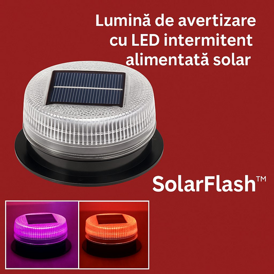 FlashSolar™ – Lumina de avertizare cu LED intermitent alimentata solar