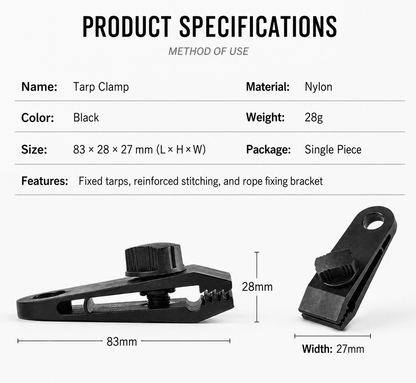 TARPCLIP™ Set 30 Cleme Reglabile pentru Prelate
