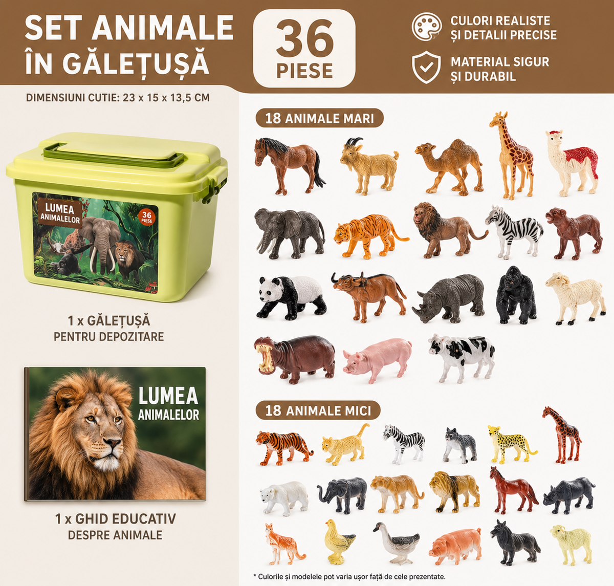 KIDORA™ - Set Educativ cu 36 de Animale