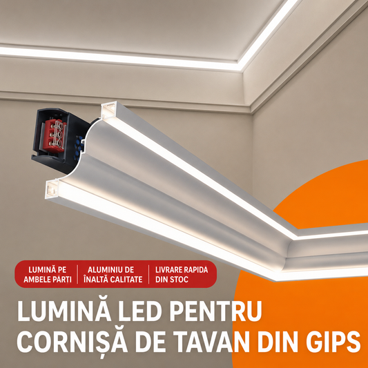 Profil LED Premium Pentru Cornisa De Tavan (10M