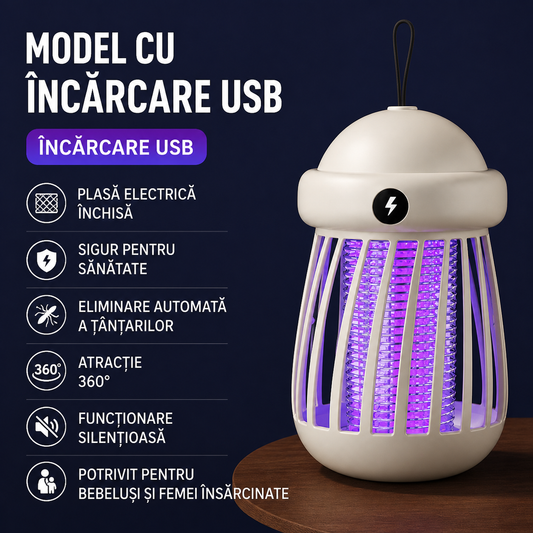Zytrap™ – Lampa Anti-Tantari cu UV si Electrosoc USB