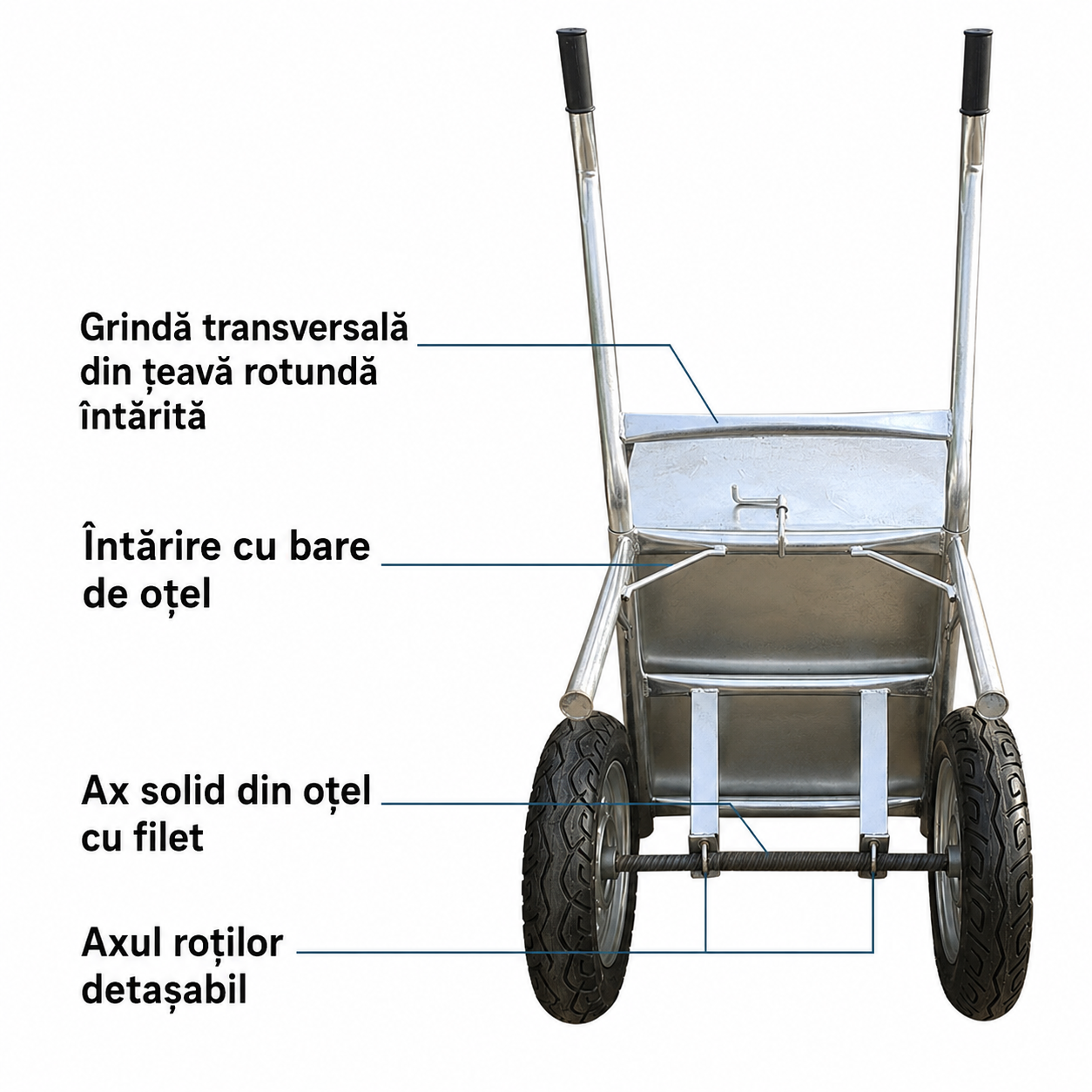 Roaba Profesionala cu 2 Roti Pneumatice