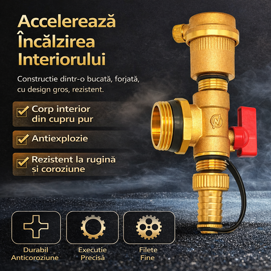 ThermoDrain Pro™ – Valva Automata de Aerisire si Golire pentru Instalatii Termice (1")