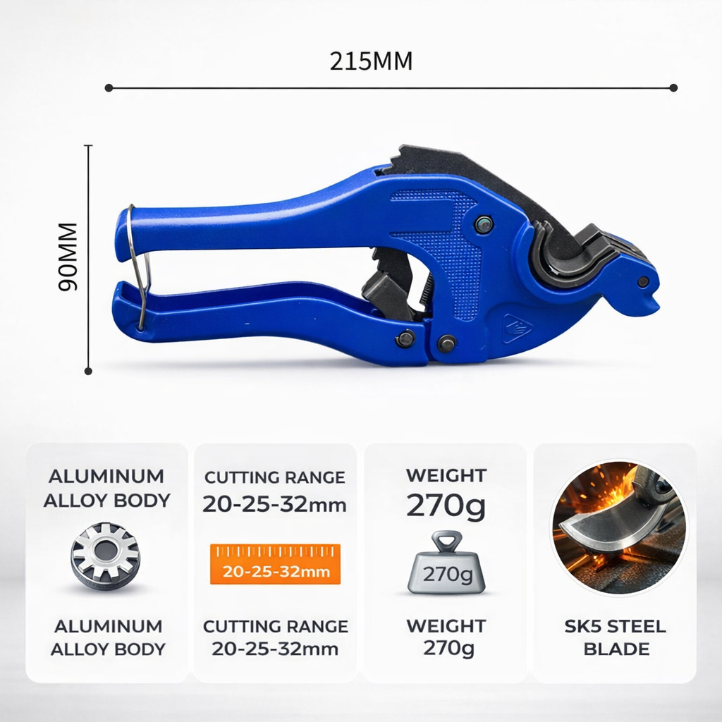 ProCut Pro™ – Cleste Profesional pentru Taiat Tevi PPR / PVC / PE 20-25-32 mm