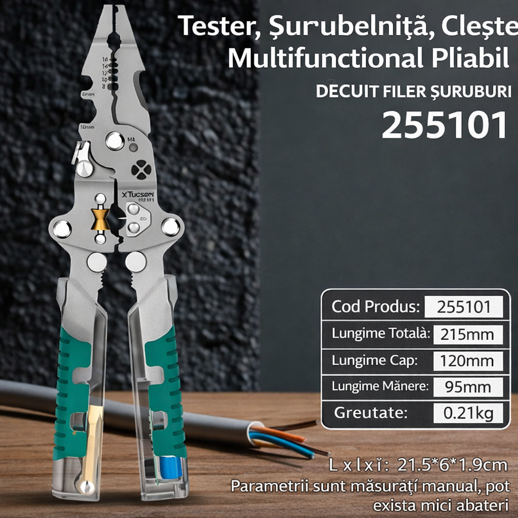 xTuzen™ - Cleste Profesional Multifunctional cu Tester Electric Integrat