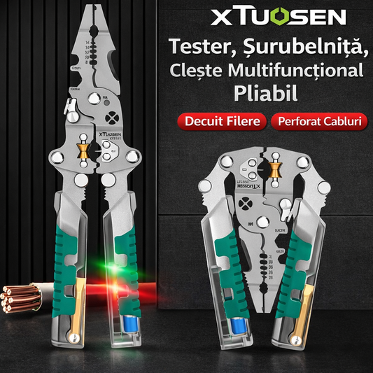 xTuzen™ - Cleste Profesional Multifunctional cu Tester Electric Integrat