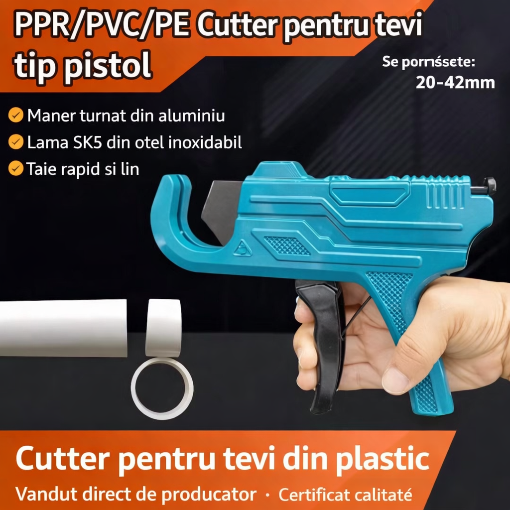 PipeCut™ - Foarfeca Profesionala pentru Tevi PPR/PVC/PE 20-42 mm