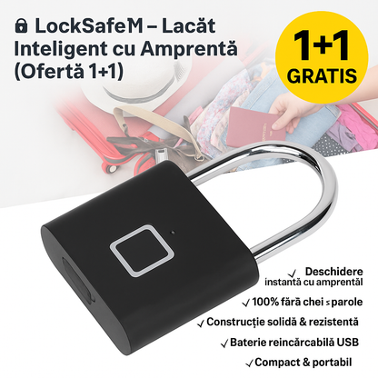🔥OFERTA 1+1🔥LockSafe™ – Lacat Inteligent cu Amprenta