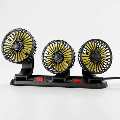 CarCooler Pro™ - Ventilator Auto cu 3 Capete Rotative si Placuta de Parcare