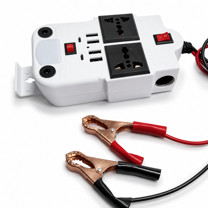 Powerix™ – Invertor Auto Inteligent 300W cu 4 USB si 2 Porturi PD