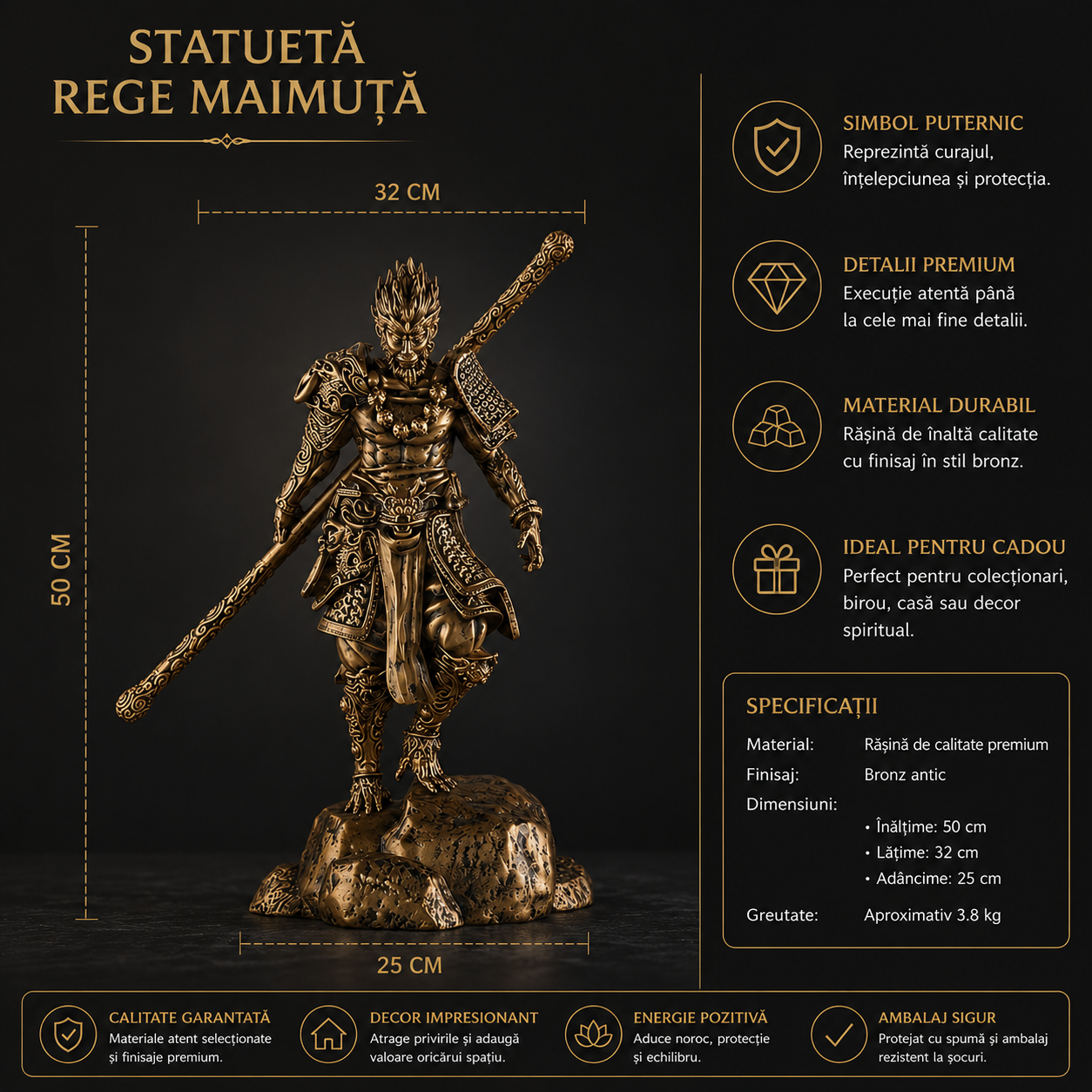 SUNWUKONG™ – Statueta Decorativa Regele Maimuta