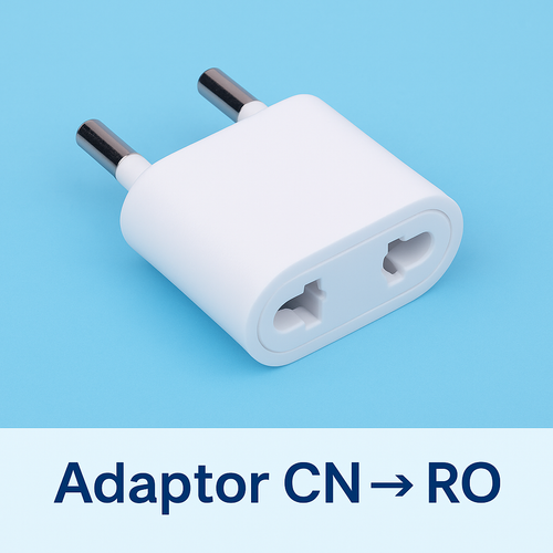 Adaptor Stecher China → Romania (CN la EU, 2 pini rotunzi)
