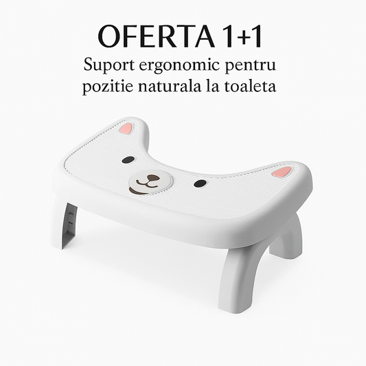 🔥OFERTA 1+1🔥TeddyStep™ – Suport ergonomic pentru pozitie naturala la toaleta