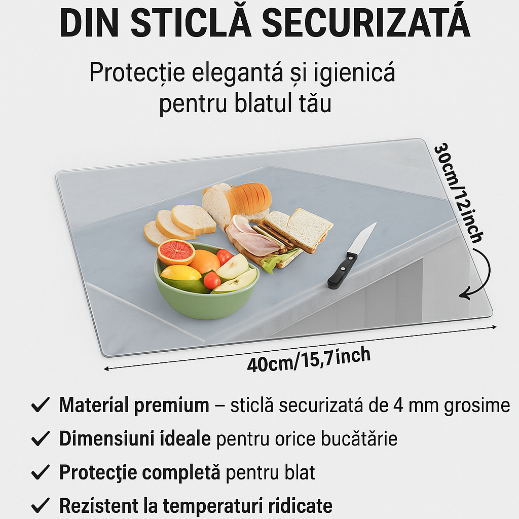 Tocator cu Margine Protectoare pentru Bucatarie