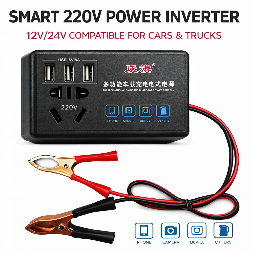 Voltivo™ - Convertor Multifunctional Auto 12V/24V la 220V