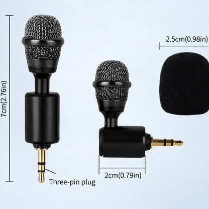 VoxMini™ - Microfon Mini Jack 3.5mm pentru Telefon, Laptop si Tableta
