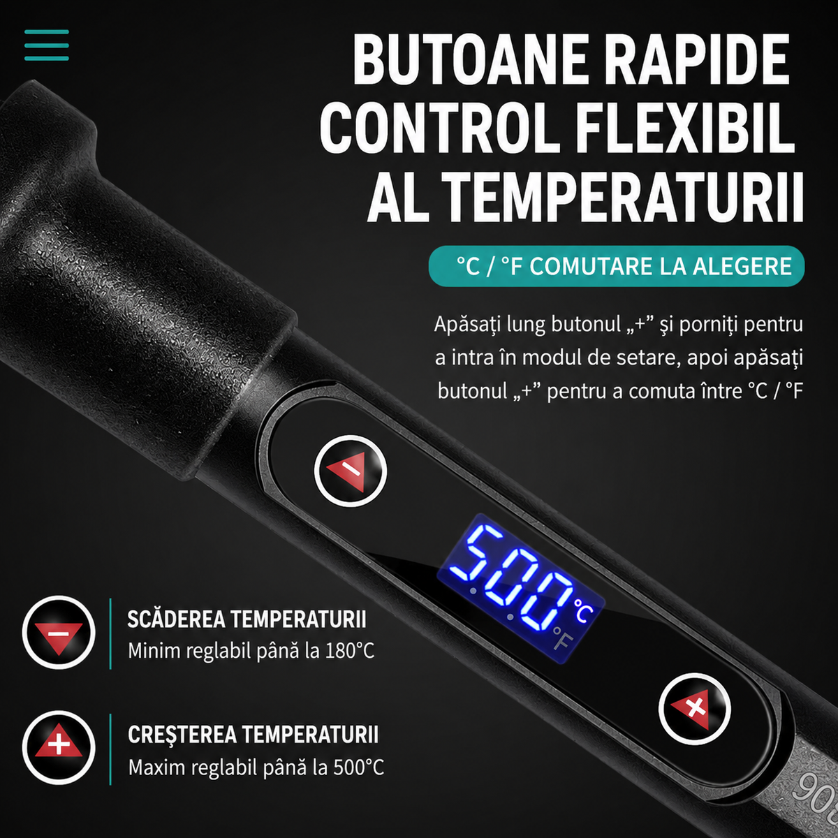 Solderix™ - Statie de Lipit cu Reglare de Temperatura – 80W