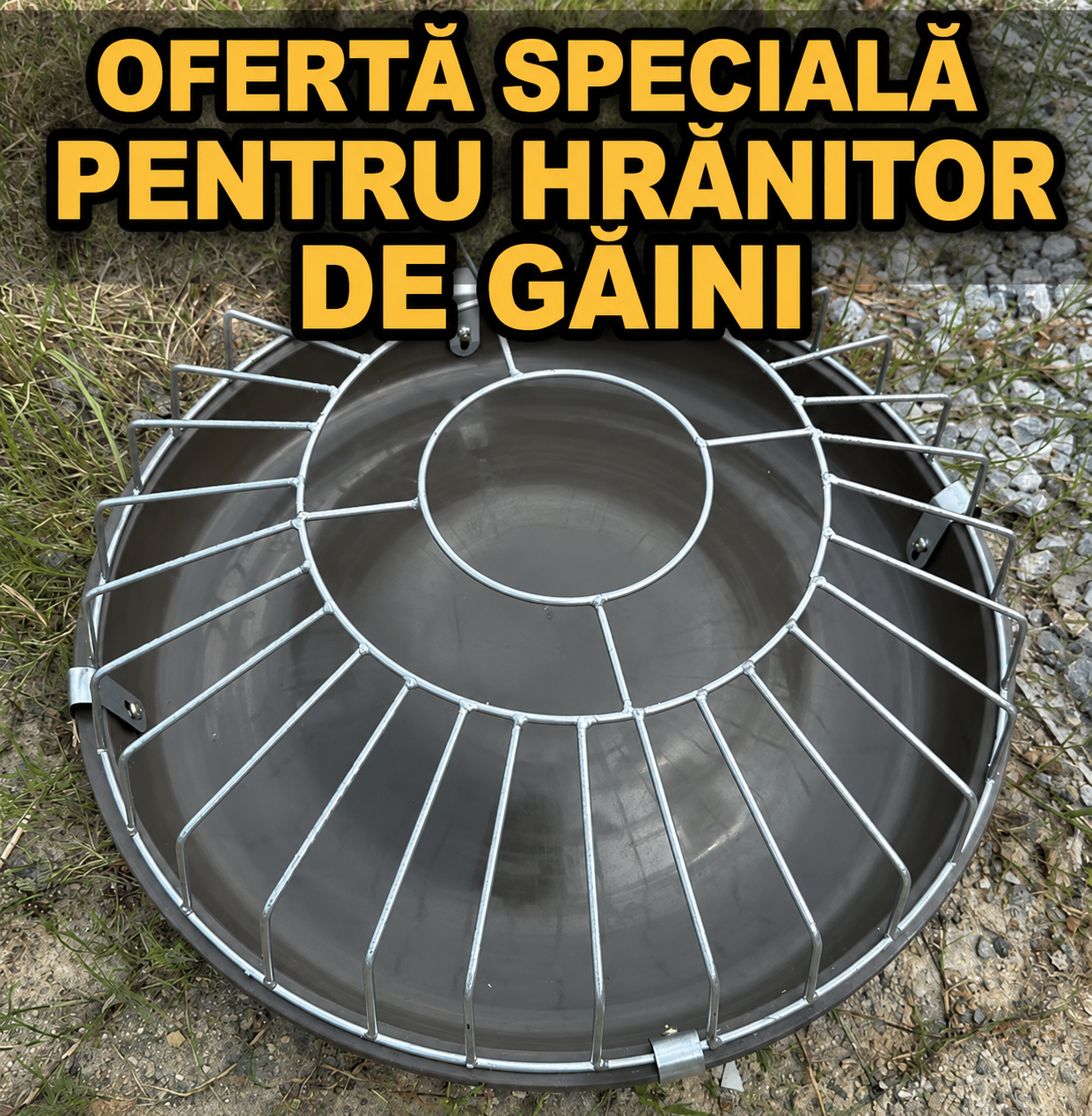 FeedSafe™ – Tava de Hrana pentru Pasari cu Cadru Complet din Otel