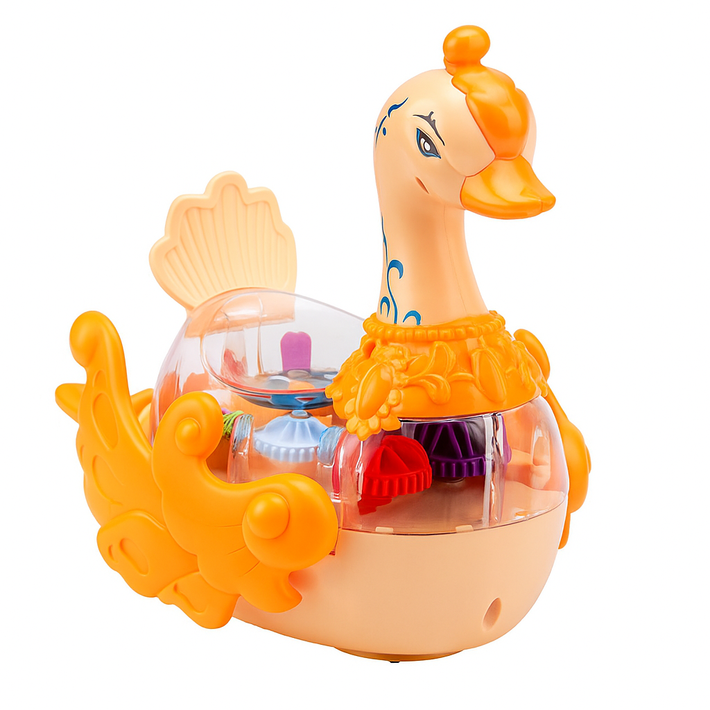 DreamSwan™ – Lebada electrica cu angrenaje vizibile, lumini 3D si muzica