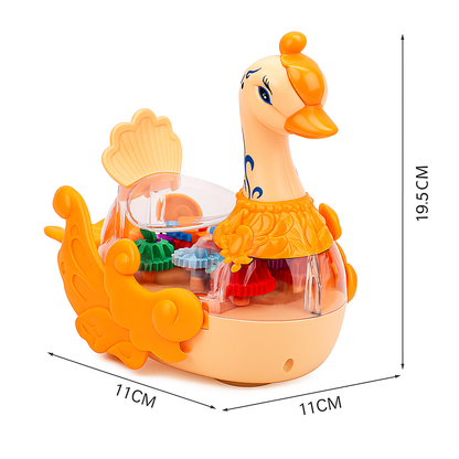 DreamSwan™ – Lebada electrica cu angrenaje vizibile, lumini 3D si muzica