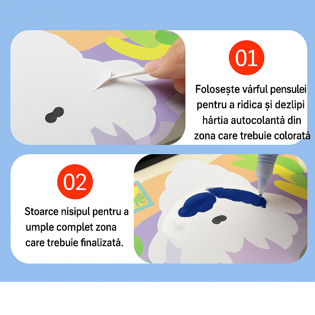 ColorArt™ – Set Creativ de Pictura cu Nisip pentru Copii (3–6 ani)