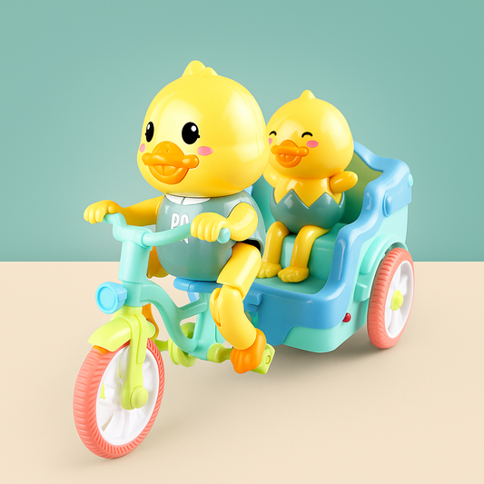 DuckRide™ – Jucarie Electrica Ratusca pe Tricicleta cu Muzica si Lumini