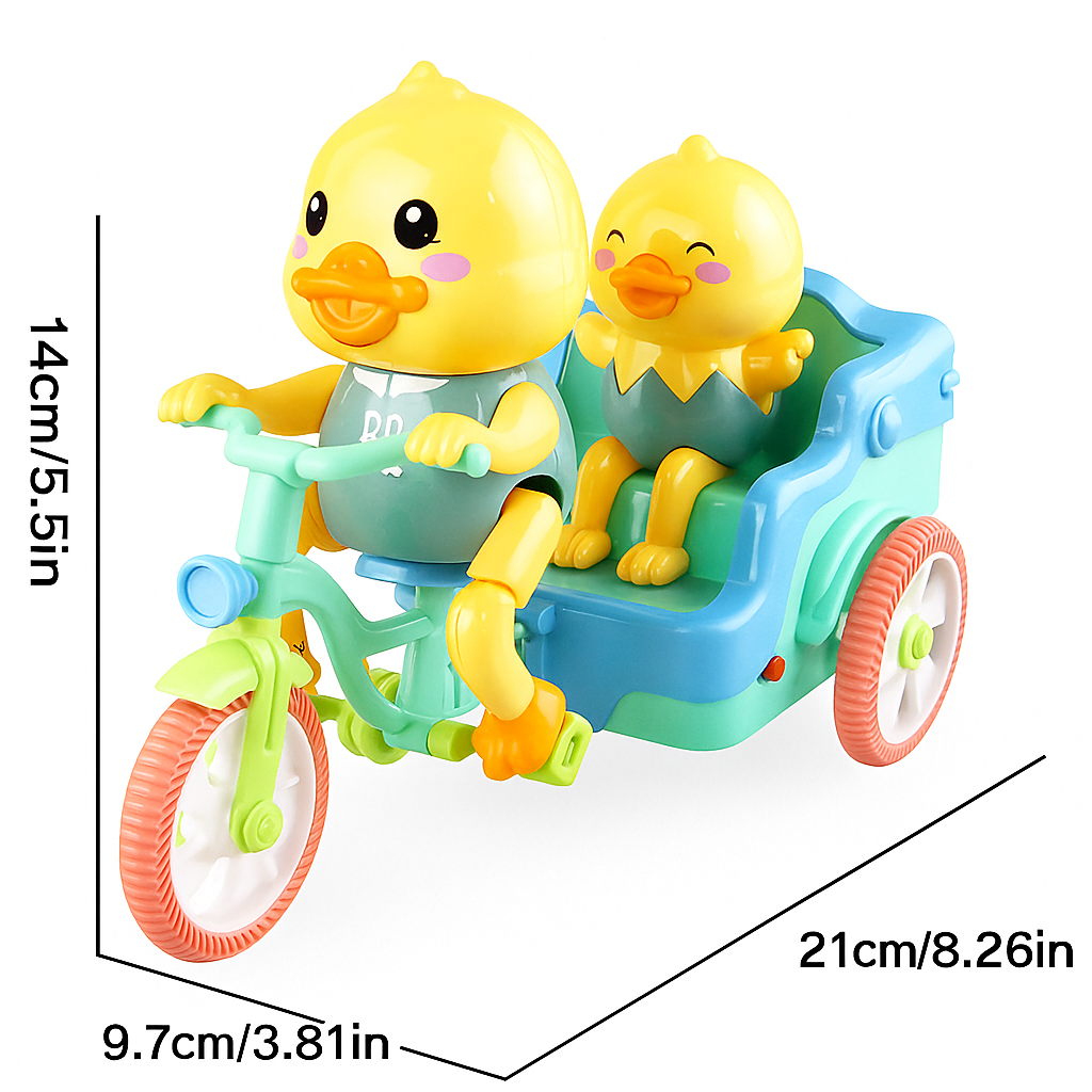 DuckRide™ – Jucarie Electrica Ratusca pe Tricicleta cu Muzica si Lumini